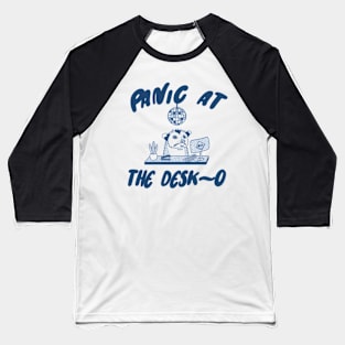 Panic at the Desk-o Opossum Shirt, Weird Opossum Meme Baseball T-Shirt